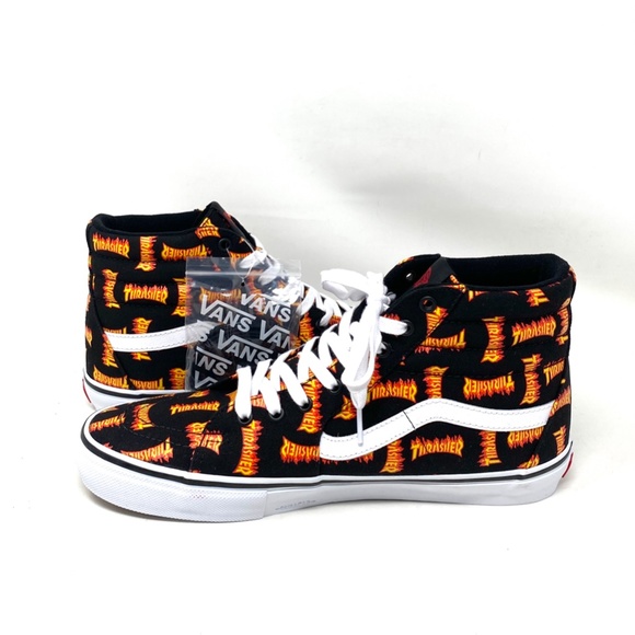 VANS x Thrasher Sk8-Hi Black Multi Men’s Canvas Skate Sneakers Size VN0A5FCCBML - Picture 6 of 8